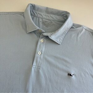 Vineyard Vines Men’s OTG on the go Sankaty Striped Polo Short Sleeve XXL blue‎